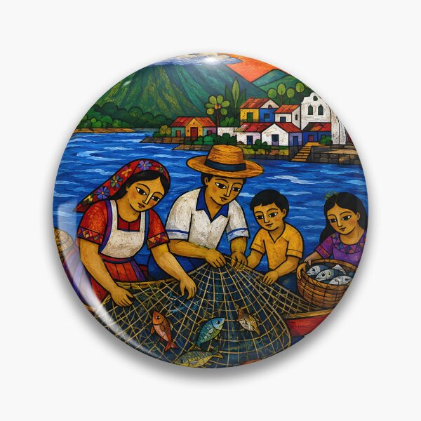 Item preview, El Salvador Fishing Village – Colorful Salvadoran Folk Art & Heritage designed and sold by GutyzDesignsES.
