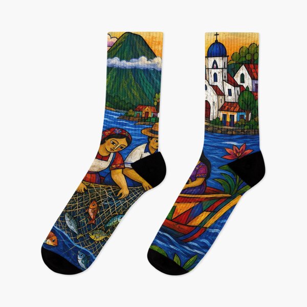 Item preview, El Salvador Fishing Village – Colorful Salvadoran Folk Art & Heritage designed and sold by GutyzDesignsES.