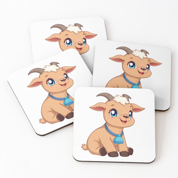 Item preview, Cute kawaii brown goat with a bell 01 designed and sold by ChameleonStars.
