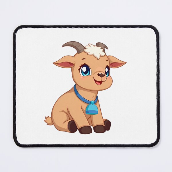 Item preview, Cute kawaii brown goat with a bell 01 designed and sold by ChameleonStars.