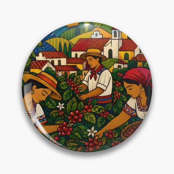 Item preview, El Salvador Coffee Harvest – Salvadoran Heritage Folk Art designed and sold by GutyzDesignsES.
