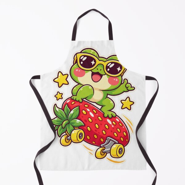 Item preview, Frog Skater Strawberry designed and sold by StickyJoyStudio.