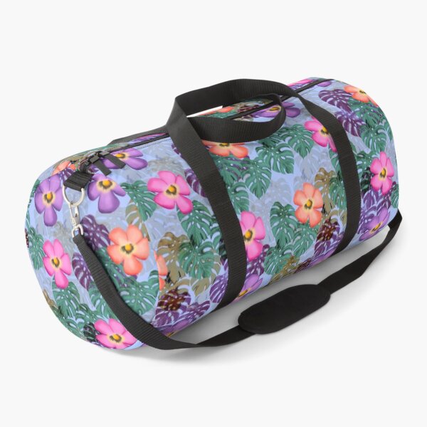 Item preview, Tropical floral pattern blue background designed and sold by tornasolhaze.