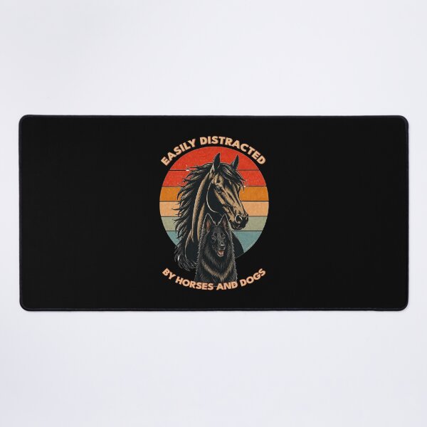 Item preview, Easily Distracted by Horses and Dogs | Belgian Shepherd | Retro Sunset Vintage Country Farm Life Graphic designed and sold by Made by Tamar.