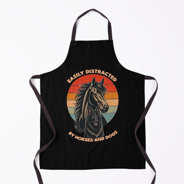 Item preview, Easily Distracted by Horses and Dogs | Belgian Shepherd | Retro Sunset Vintage Country Farm Life Graphic designed and sold by Made by Tamar.
