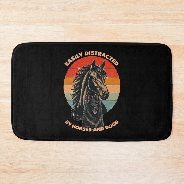 Item preview, Easily Distracted by Horses and Dogs | Belgian Shepherd | Retro Sunset Vintage Country Farm Life Graphic designed and sold by Made by Tamar.