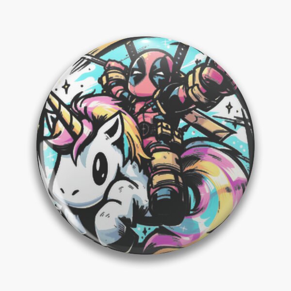 Item preview, Deadpool Riding Colorful Unicorn Chibi PERFECT GIFT FOR YOU AND FRIENDS designed and sold by NewVision-Shop.