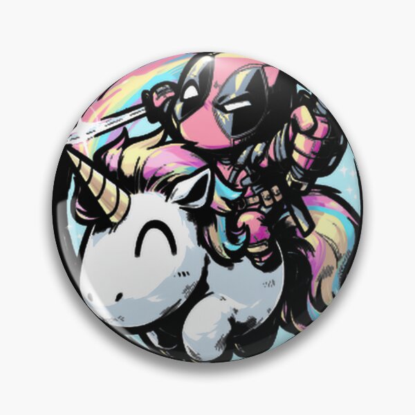 Item preview, Deadpool Riding Colorful Unicorn Chibi ⭐⭐⭐⭐⭐ designed and sold by NewVision-Shop.