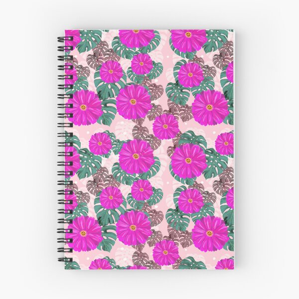 Item preview, Tropical floral pattern pink background  designed and sold by tornasolhaze.