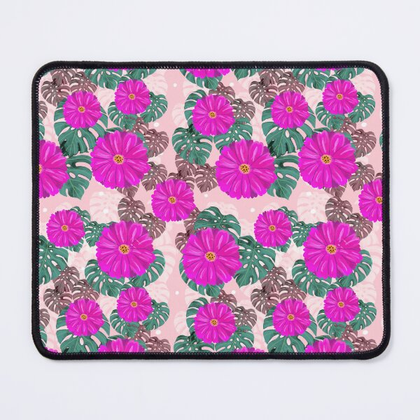 Item preview, Tropical floral pattern pink background designed and sold by tornasolhaze.