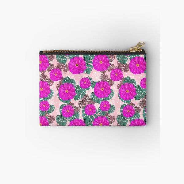 Item preview, Tropical floral pattern pink background  designed and sold by tornasolhaze.