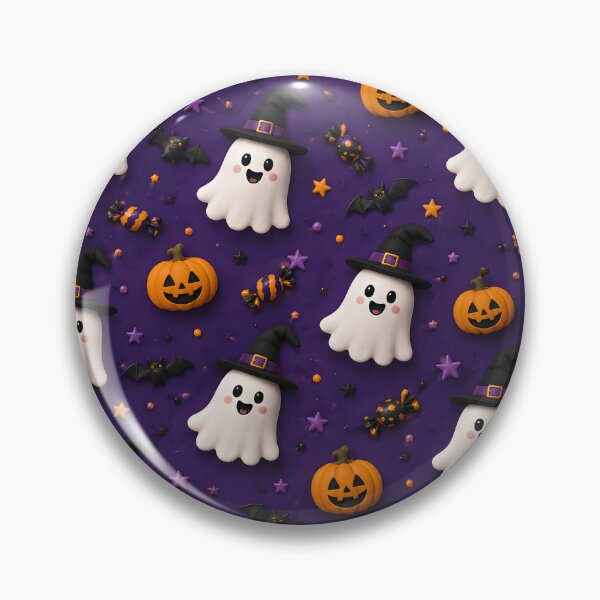 Item preview, Cute Witch Ghost Halloween Pattern designed and sold by TinyWeird.