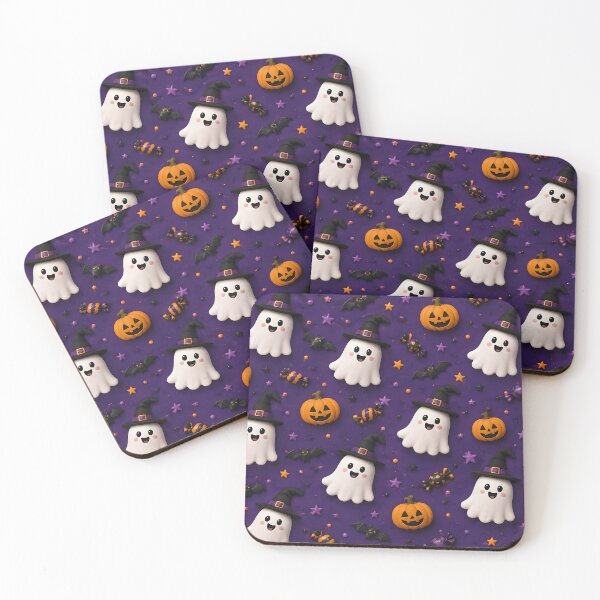 Item preview, Cute Witch Ghost Halloween Pattern designed and sold by TinyWeird.
