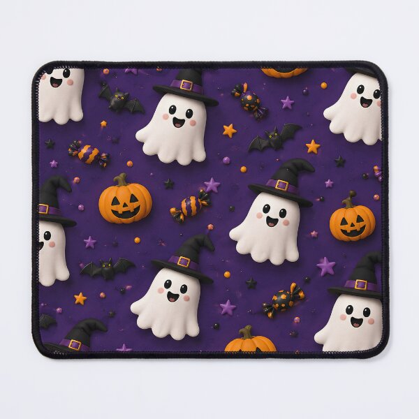 Item preview, Cute Witch Ghost Halloween Pattern designed and sold by TinyWeird.