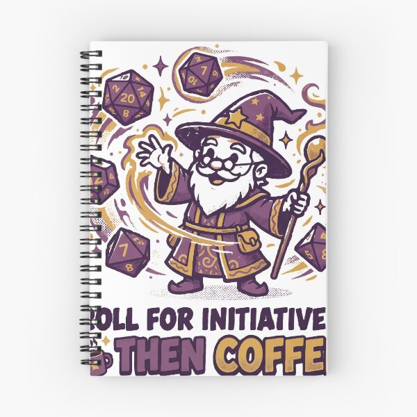 Item preview, Roll For Initiative Then Coffee Funny Tabletop RPG Wizard designed and sold by AmberlightArt.