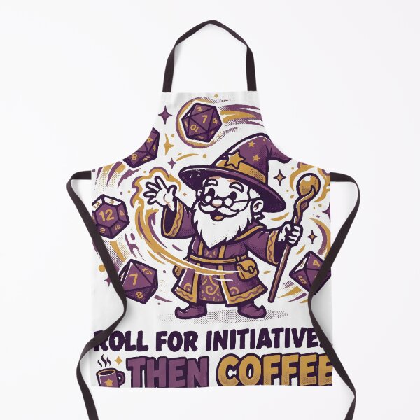 Item preview, Roll For Initiative Then Coffee Funny Tabletop RPG Wizard designed and sold by AmberlightArt.