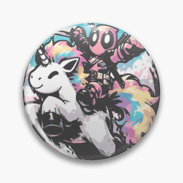 Item preview, Deadpool Riding Colorful Unicorn Fan Art LIMITED EDITION designed and sold by NewVision-Shop.