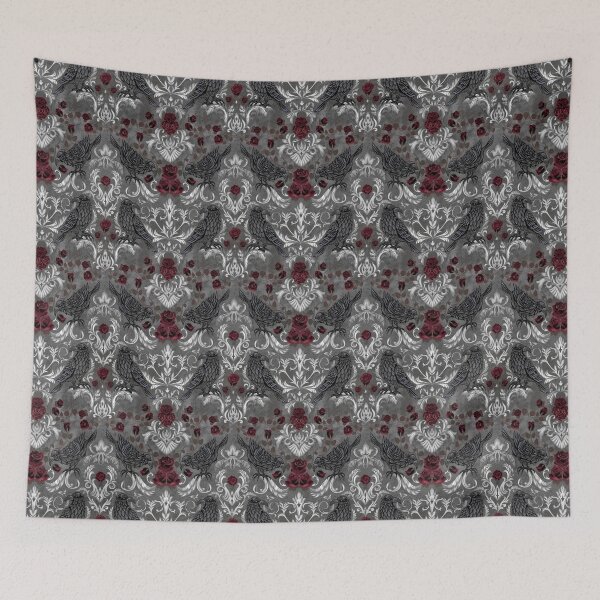 Item preview, Baroque Ravens and Black Roses on Distressed Background designed and sold by DreamyDiversion.