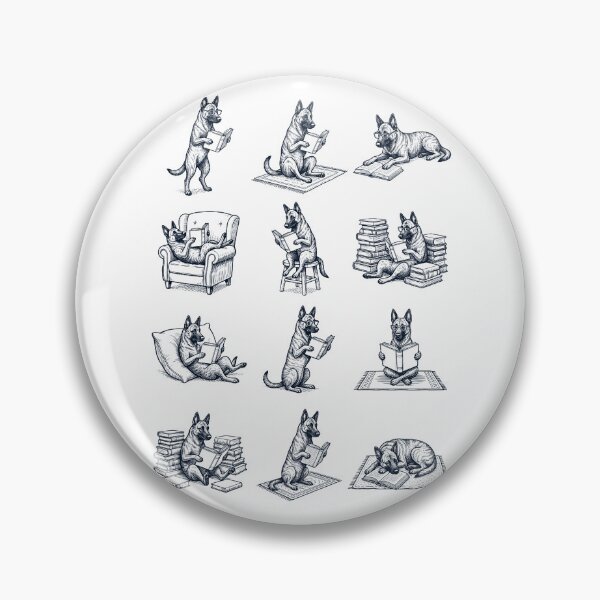 Item preview, Vintage Dutch Shepherd Book Reader Reading Dog Lover designed and sold by dian-rody-crest.