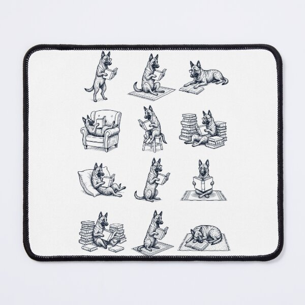 Item preview, Vintage Dutch Shepherd Book Reader Reading Dog Lover designed and sold by dian-rody-crest.