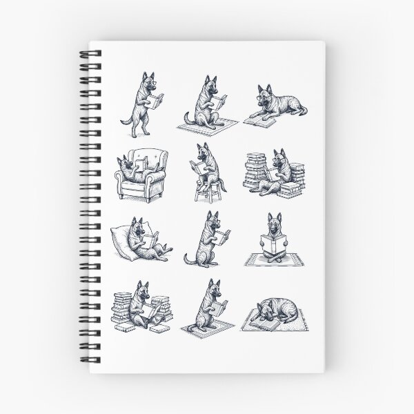 Item preview, Vintage Dutch Shepherd Book Reader Reading Dog Lover designed and sold by dian-rody-crest.