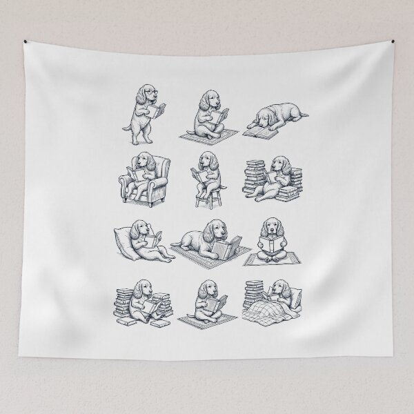 Item preview, Vintage English Cocker Spaniel Book Reader Reading Dog Lover designed and sold by dian-rody-crest.