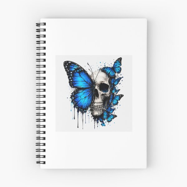 Item preview, Blue Butterfly Skull Gothic Splatter Art designed and sold by Ak-art-shop.