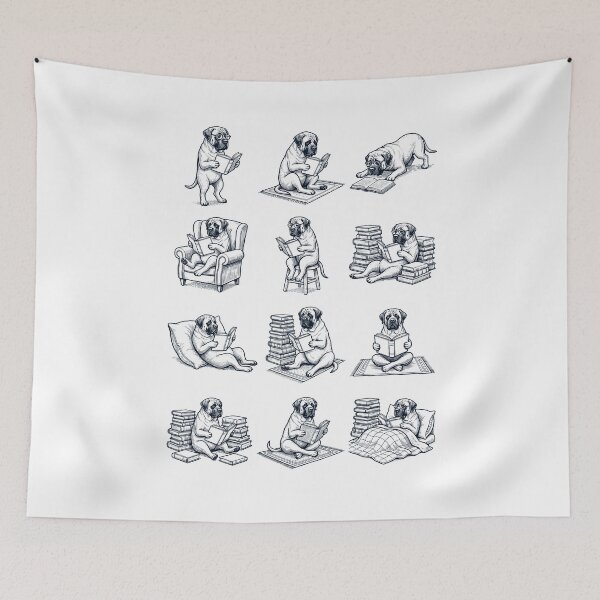 Item preview, Vintage English Mastiff Book Reader Reading Dog Lover designed and sold by dian-rody-crest.