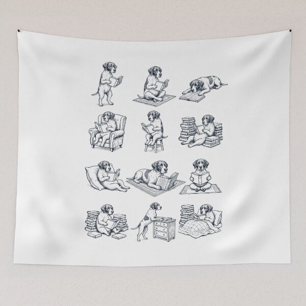 Item preview, Vintage English Pointer Book Reader Reading Dog Lover designed and sold by dian-rody-crest.