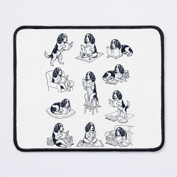 Item preview, Vintage English Springer Spaniel Book Reader Reading Dog Lover designed and sold by dian-rody-crest.