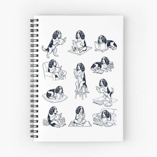 Item preview, Vintage English Springer Spaniel Book Reader Reading Dog Lover designed and sold by dian-rody-crest.