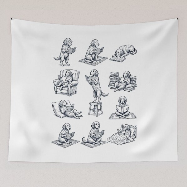 Item preview, Vintage English Setter Book Reader Reading Dog Lover designed and sold by dian-rody-crest.