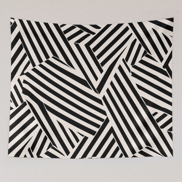 Item preview, Retro Liquid Swirl Abstract Pattern in Black and Almond Cream. designed and sold by Differenceee.