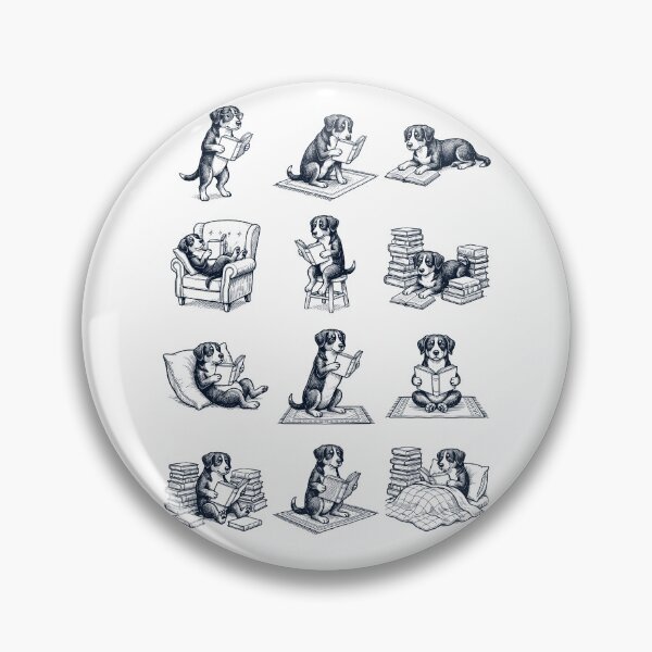 Item preview, Vintage Entlebucher Mountain Dog Book Reader Reading Dog Lover designed and sold by dian-rody-crest.