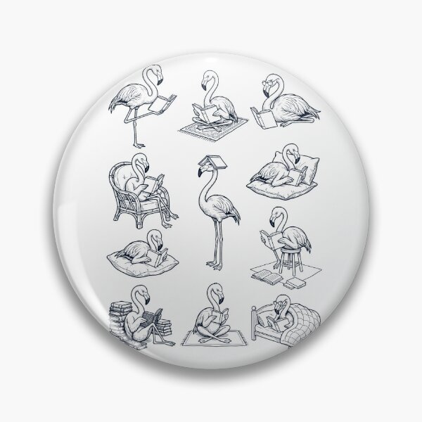 Item preview, Vintage Flamingo Book Reader Reading Animal Lover designed and sold by dian-rody-crest.