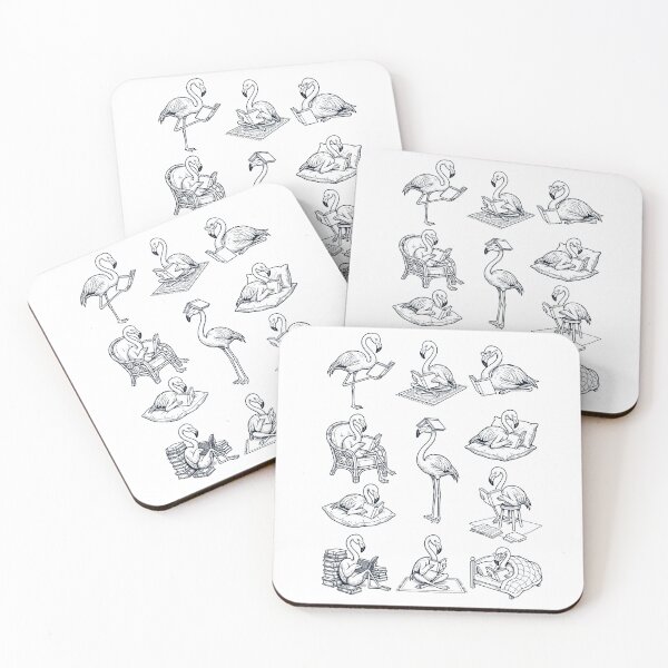 Item preview, Vintage Flamingo Book Reader Reading Animal Lover designed and sold by dian-rody-crest.