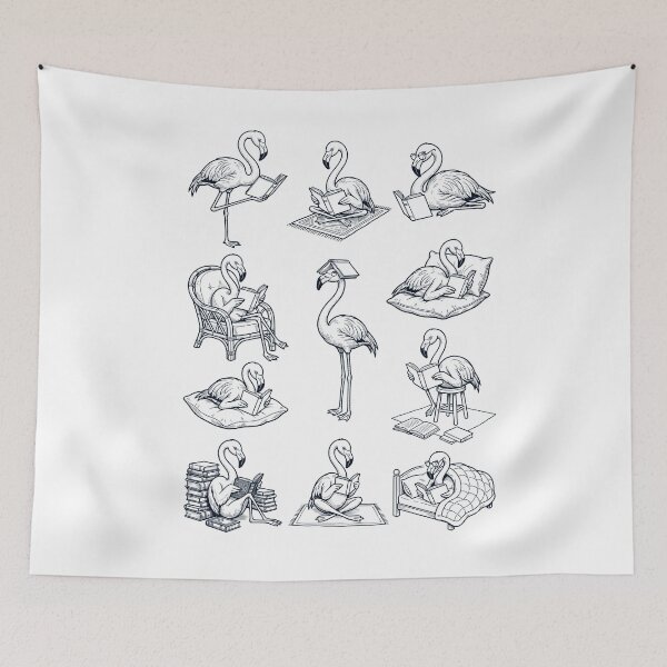 Item preview, Vintage Flamingo Book Reader Reading Animal Lover designed and sold by dian-rody-crest.