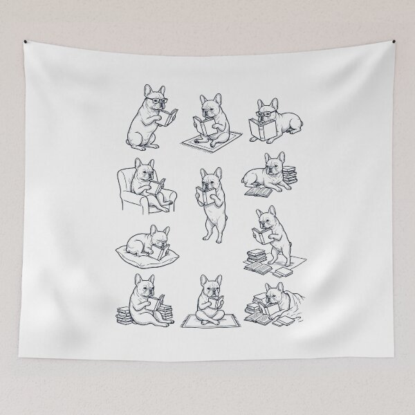 Item preview, Vintage French Bulldog Book Reader Reading Dog Lover designed and sold by dian-rody-crest.