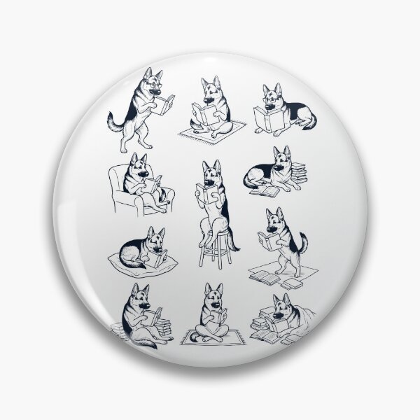 Item preview, Vintage German Shepherd Book Reader Reading Dog Lover designed and sold by dian-rody-crest.