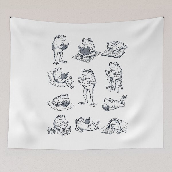 Item preview, Vintage Frog Book Reader Reading Animal Lover designed and sold by dian-rody-crest.