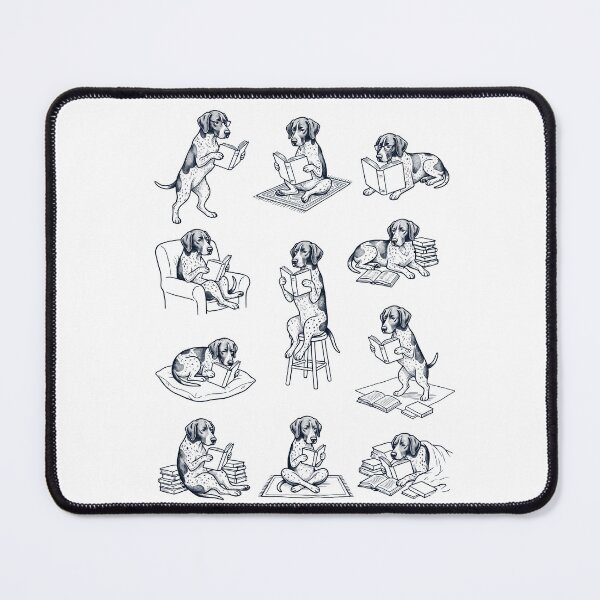 Item preview, Vintage German Shorthaired Pointer Book Reader Reading Dog Lover designed and sold by dian-rody-crest.