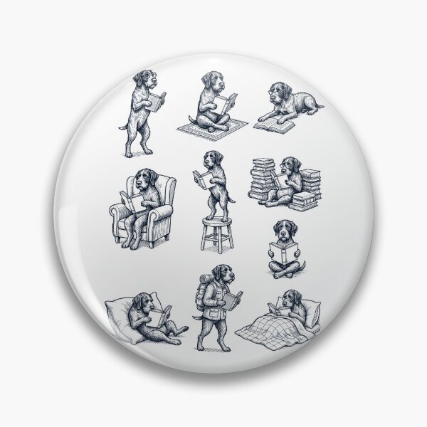 Item preview, Vintage German Wirehaired Pointer Book Reader Reading Dog Lover designed and sold by dian-rody-crest.