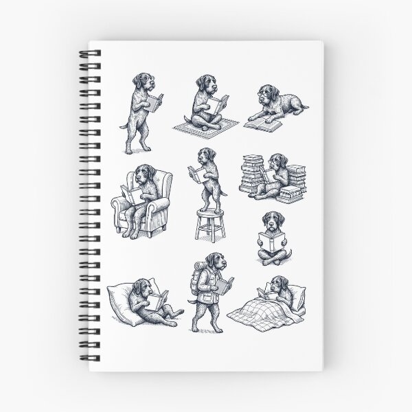 Item preview, Vintage German Wirehaired Pointer Book Reader Reading Dog Lover designed and sold by dian-rody-crest.