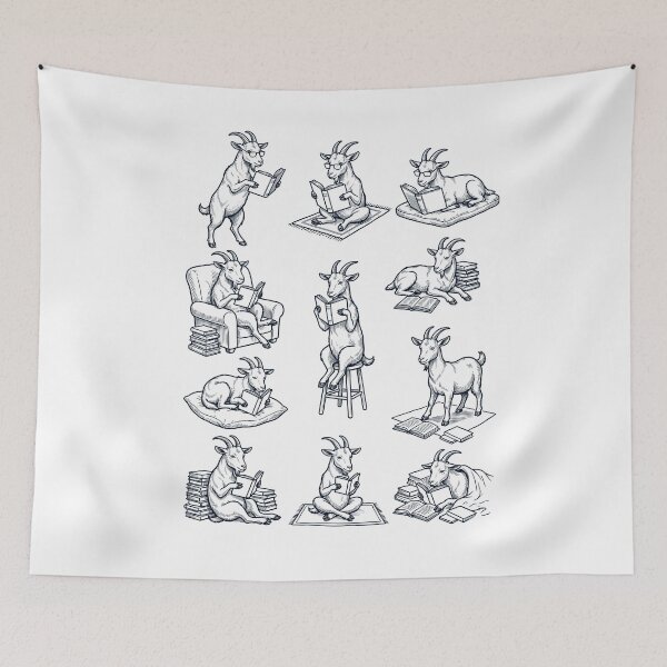 Item preview, Vintage Goat Book Reader Reading Animal Lover designed and sold by dian-rody-crest.