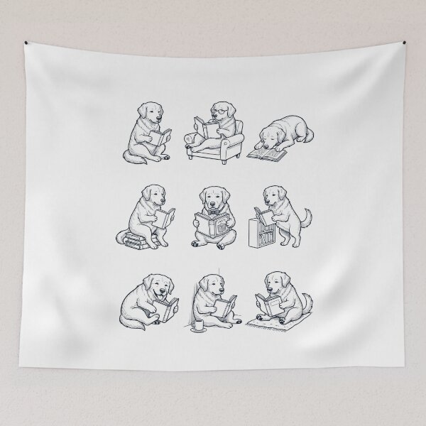Item preview, Vintage Golden Retriever Book Reader Reading Dog Lover designed and sold by dian-rody-crest.