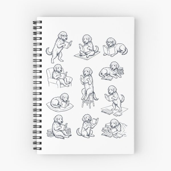 Item preview, Vintage Goldendoodle Book Reader Reading Dog Lover designed and sold by dian-rody-crest.