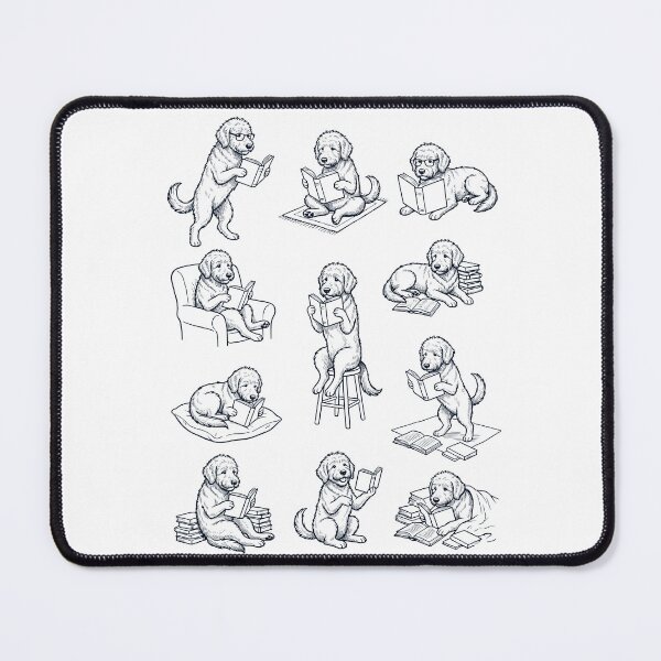 Item preview, Vintage Goldendoodle Book Reader Reading Dog Lover designed and sold by dian-rody-crest.