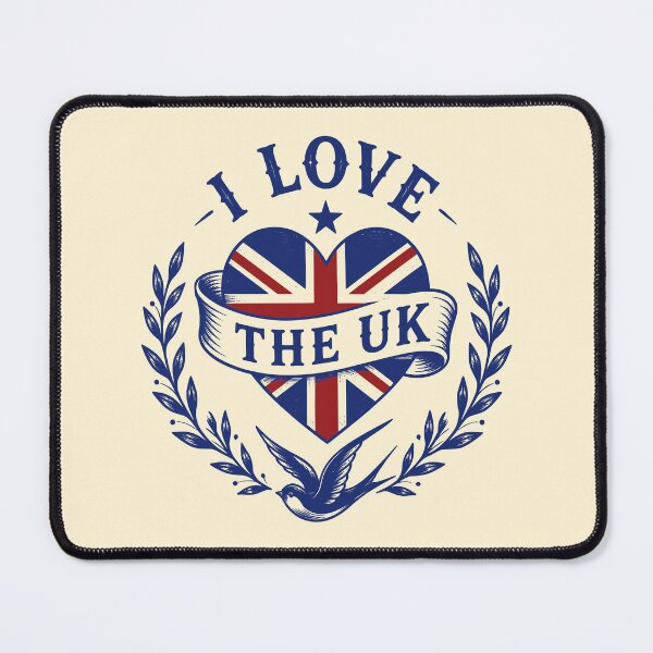 Item preview, I Love the UK Vintage Union Flag Heart designed and sold by 89shirts.