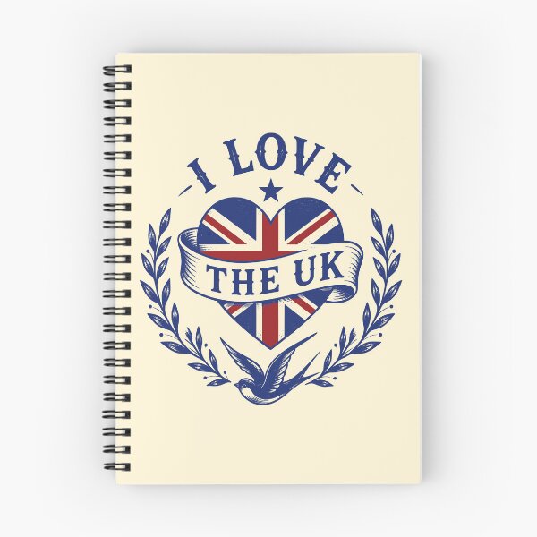 Item preview, I Love the UK Vintage Union Flag Heart designed and sold by 89shirts.