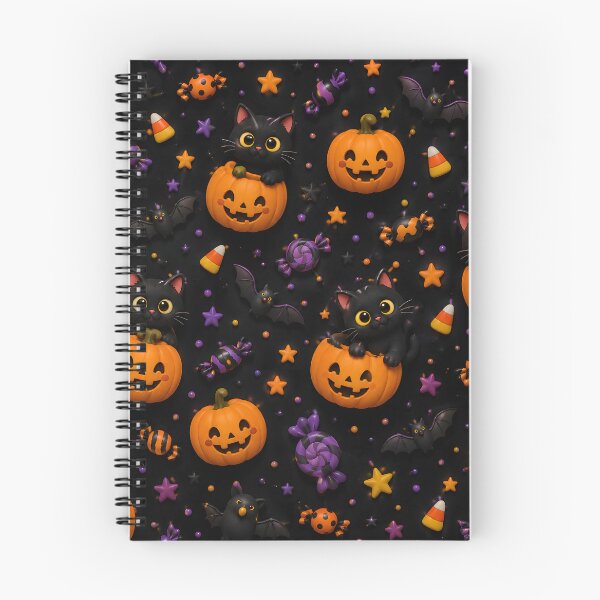 Item preview, Cute Black Cat & Pumpkin Halloween Pattern designed and sold by TinyWeird.